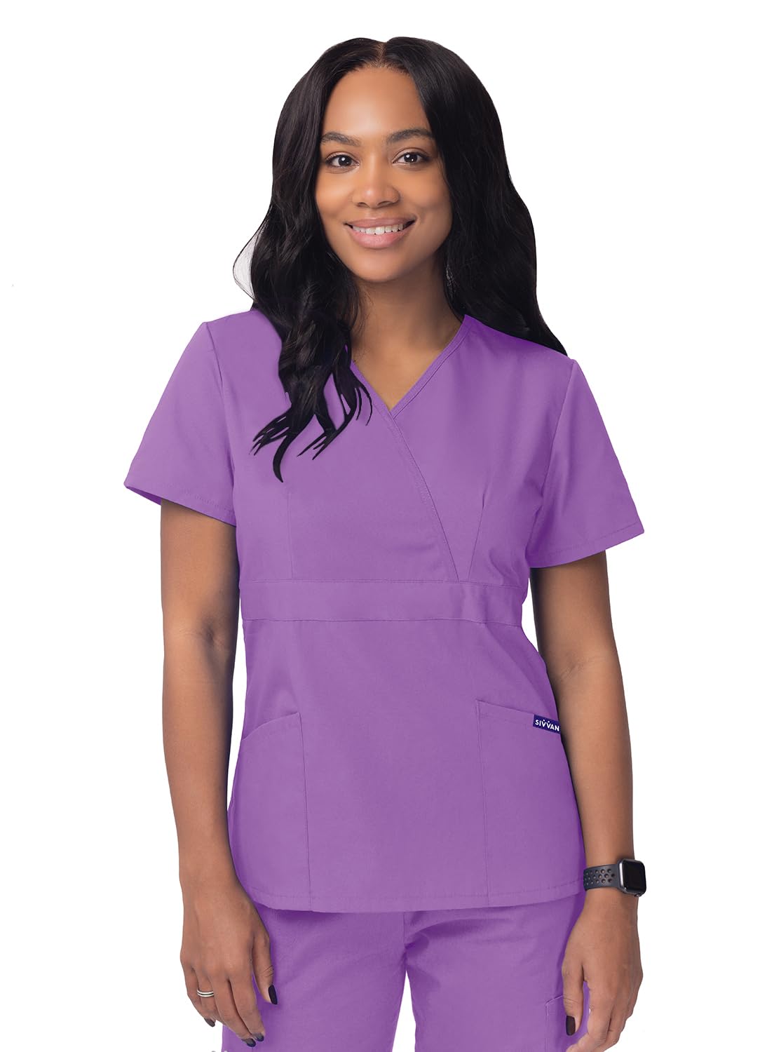 Sivvan Women's Scrubs Mock Wrap Top (Available in 15 Colors) — view 18