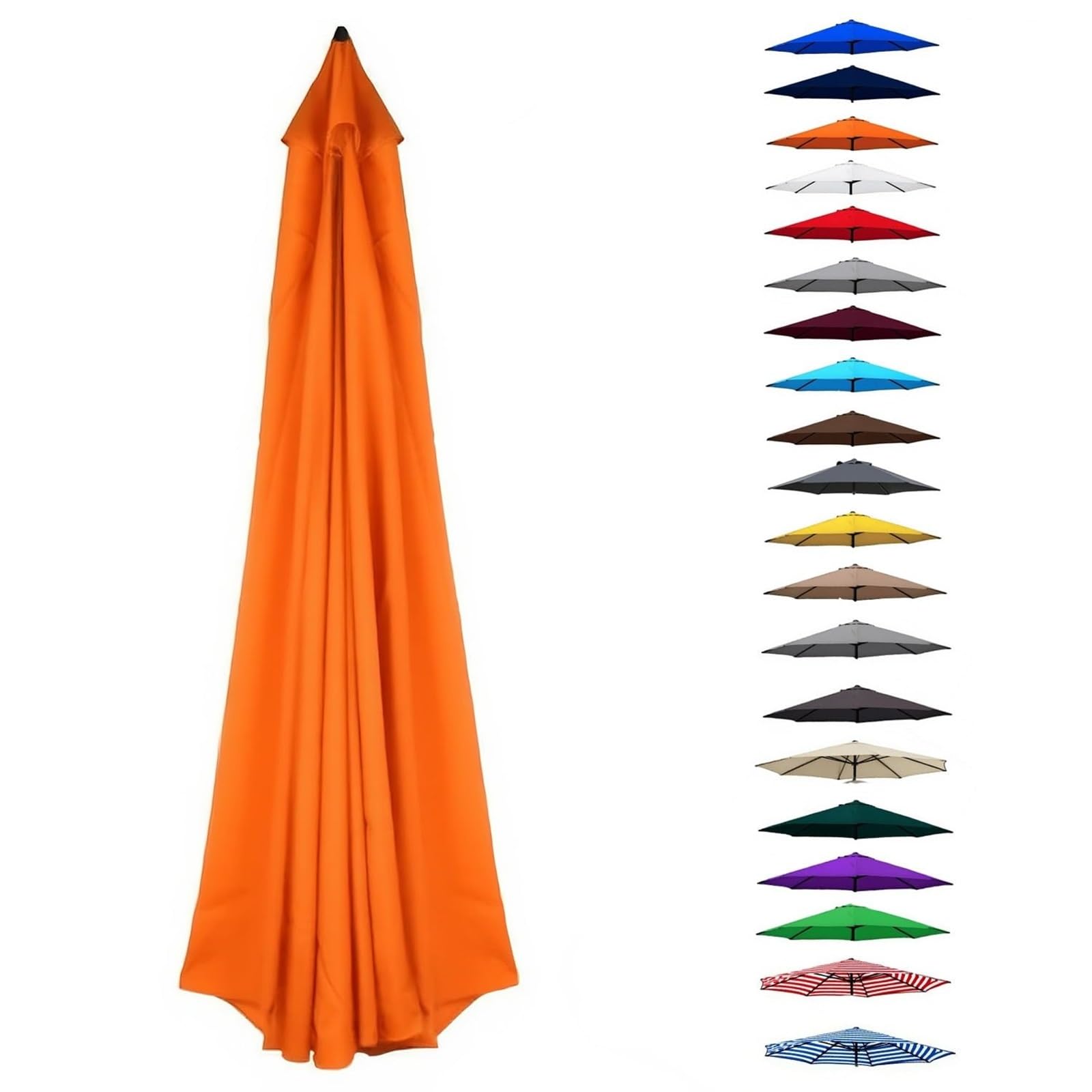 UV30+ Waterproof Garden Parasol Umbrella 2.0-4.0M – Outdoor Sun Shade Canopy For Patio Beach Pool Lawn & Deck – 6/8 Rib Design(Orange,(8Rib) 3.5m/11.4ft) — image 1