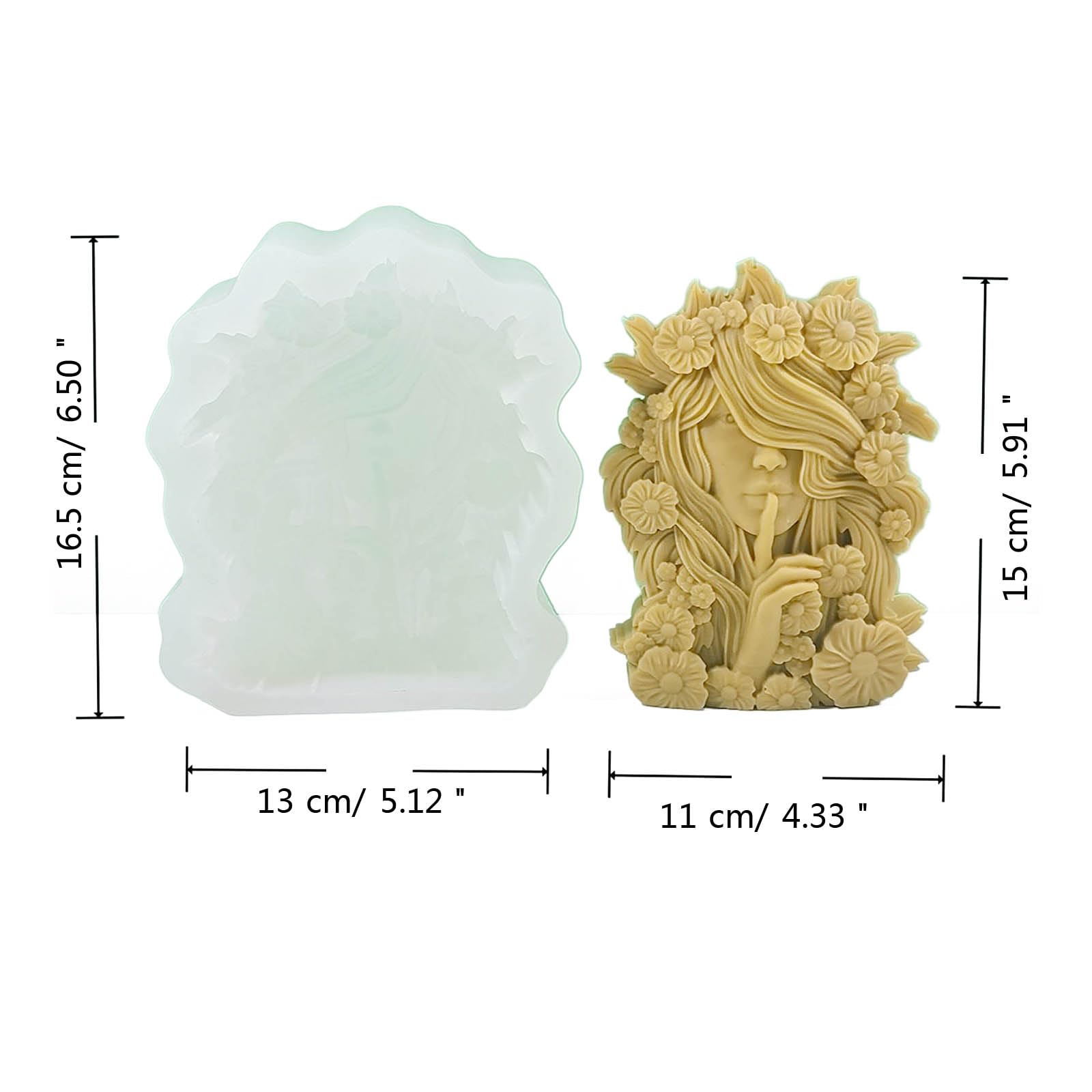 Moule en silicone 3D en forme de fée - Outil de fabrication de gâteaux en plâtre et de savon - Facile à nettoyer