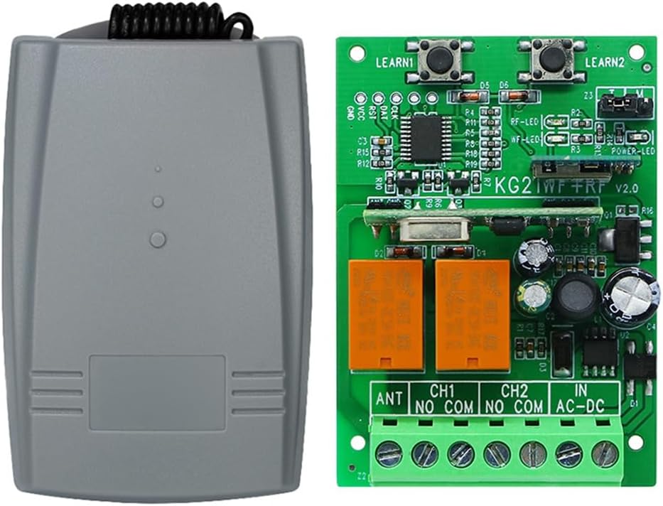 Wireless 12V 24V Receiver for WiFi Garage Gate and Sliding Door, Tuya Smart Rolling Code Remote Control Switch