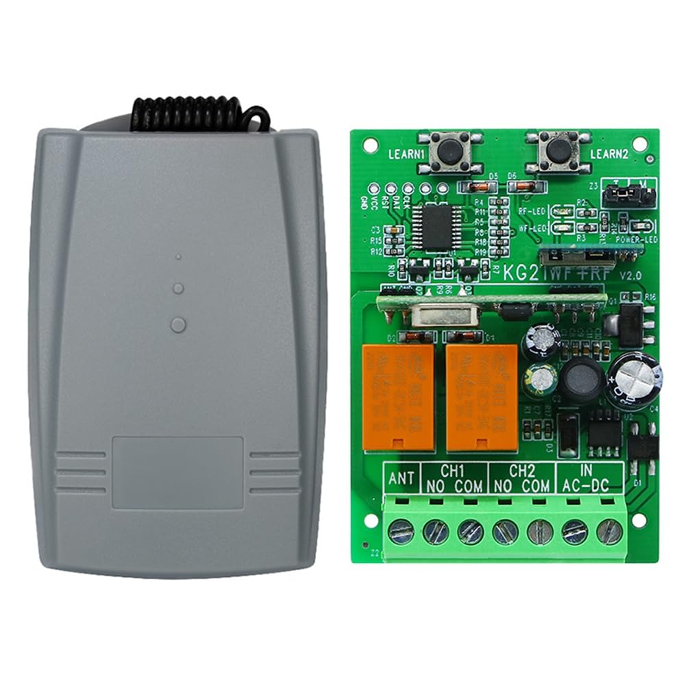 CosyCaya Garage Gate Switch Garage Wireless Remote Control Switch Two-Way 12V 24V Receiver Rolling Code
