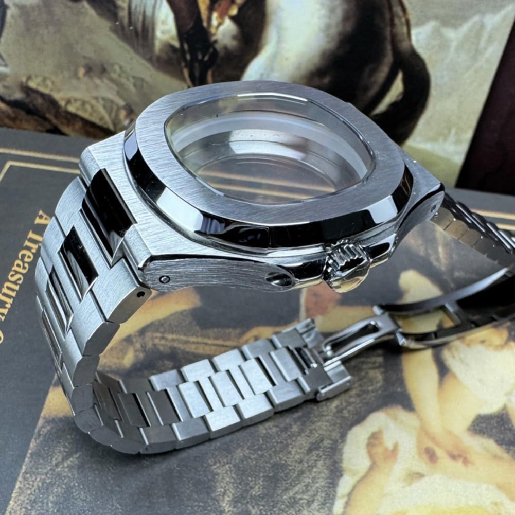 Sostituzione Dei Pezzi di Ricambio per NH34, NH35, NH36 Orologio Movimento 4r35 - Cassa Quadrata In Acciaio 316L, Bracciale In Vetro