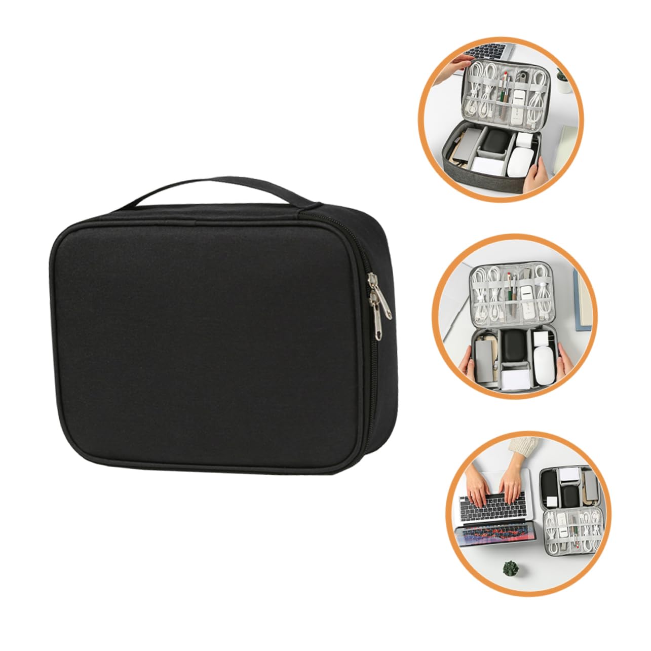 3 Pezzi Organizer Elettronico Oxford per Accessori per Uso Protezione Compatta per Caricabatterie e Facile Trasportare e Utilizzare