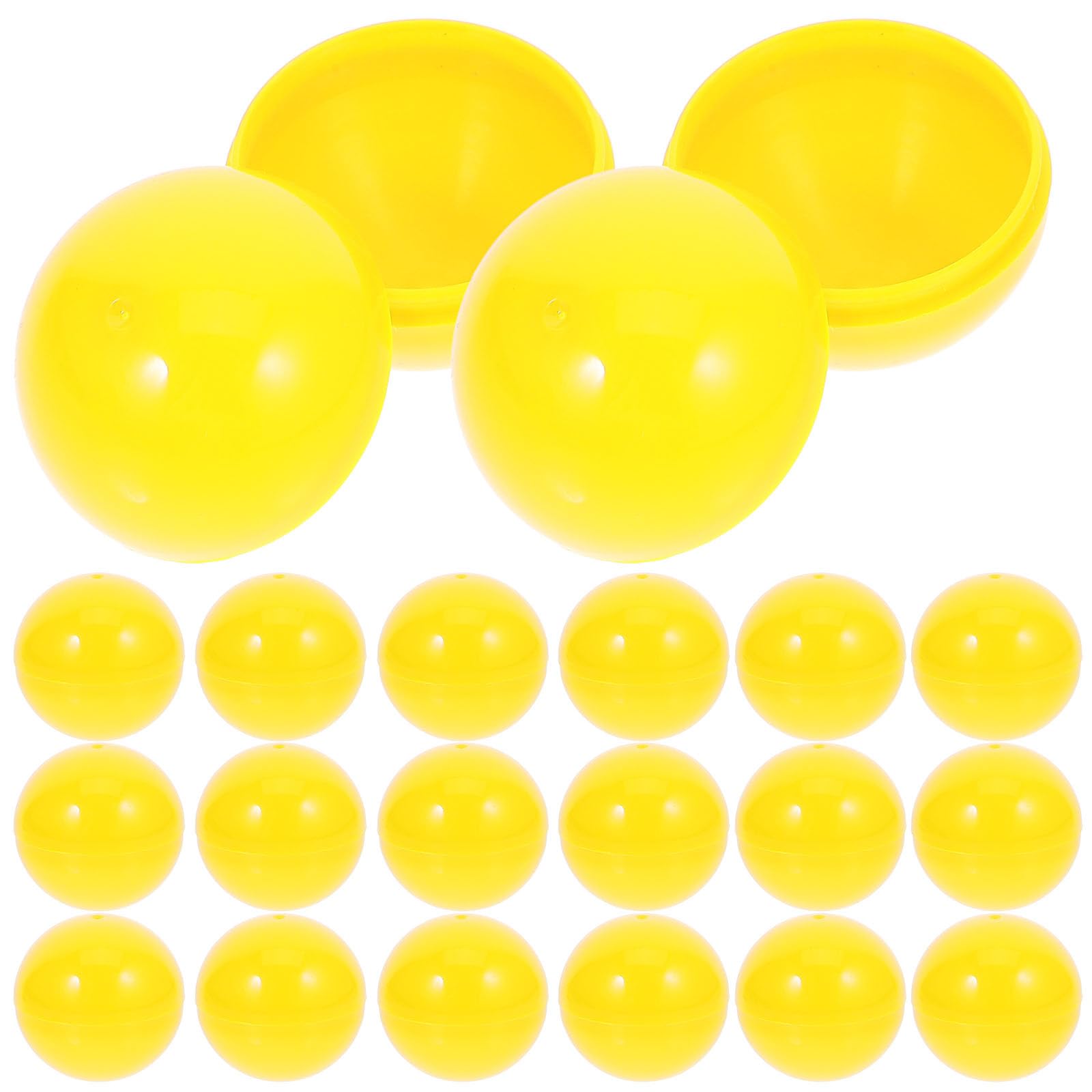 Amosfun 50 StüCk 3cm Gelbe -Kugeln - ÖFfnende Pvc-Kapseln FüR Tombola, Partyspiele Und Bastelprojekte