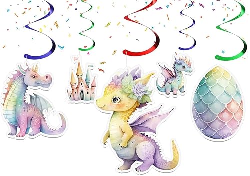 Miniatura 5 de Dragons Streamers Decoraciones de cumpleaños para niños  Lindos remolinos de fiesta de dragón  Suministros de fiesta para niños  Serpentinas
