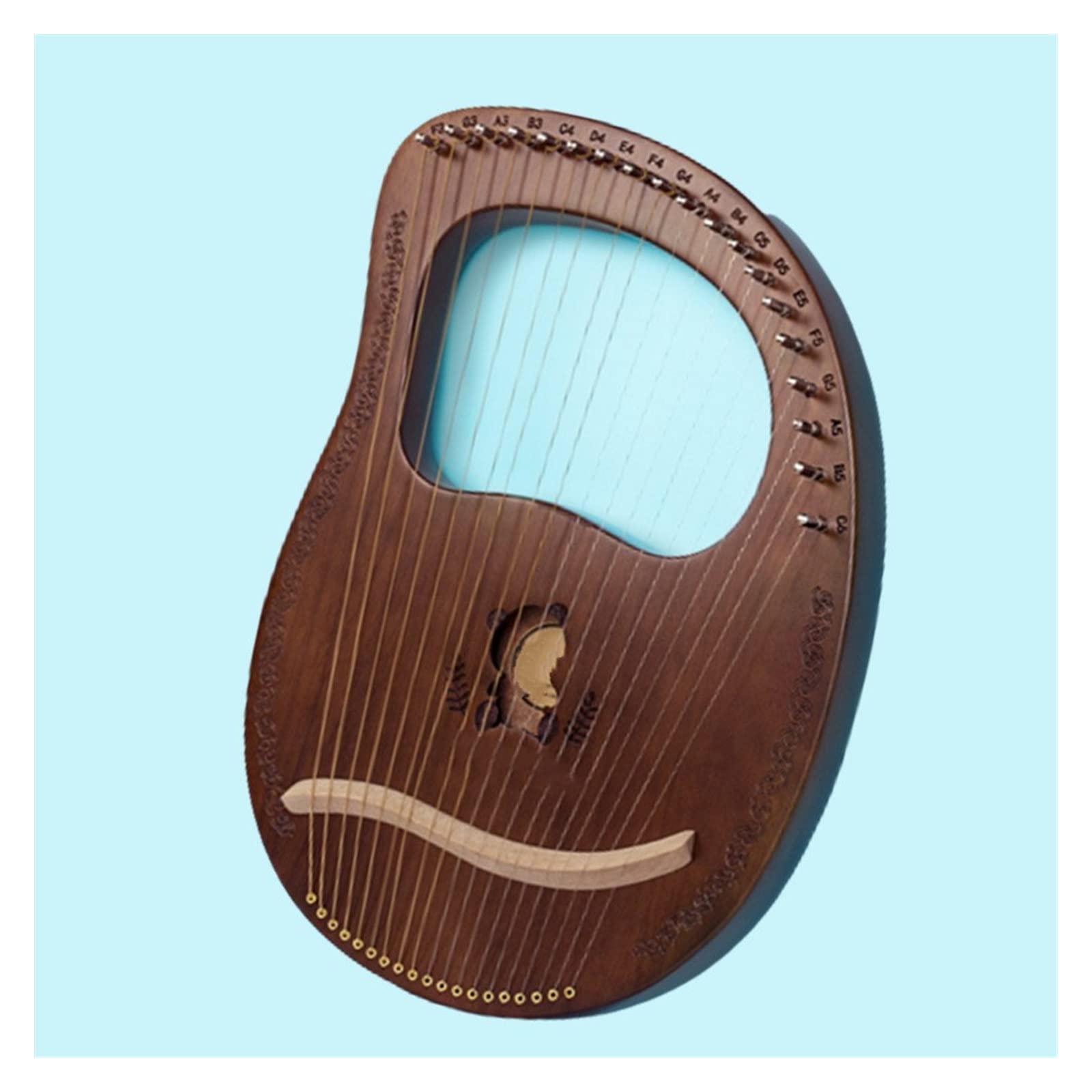 Harfen Chinesische Leierharfe Aus Holz, 16 Saiten, Tragbar, Erwachsene, Musikleier, Harfe, Kind (Color : 3/4)