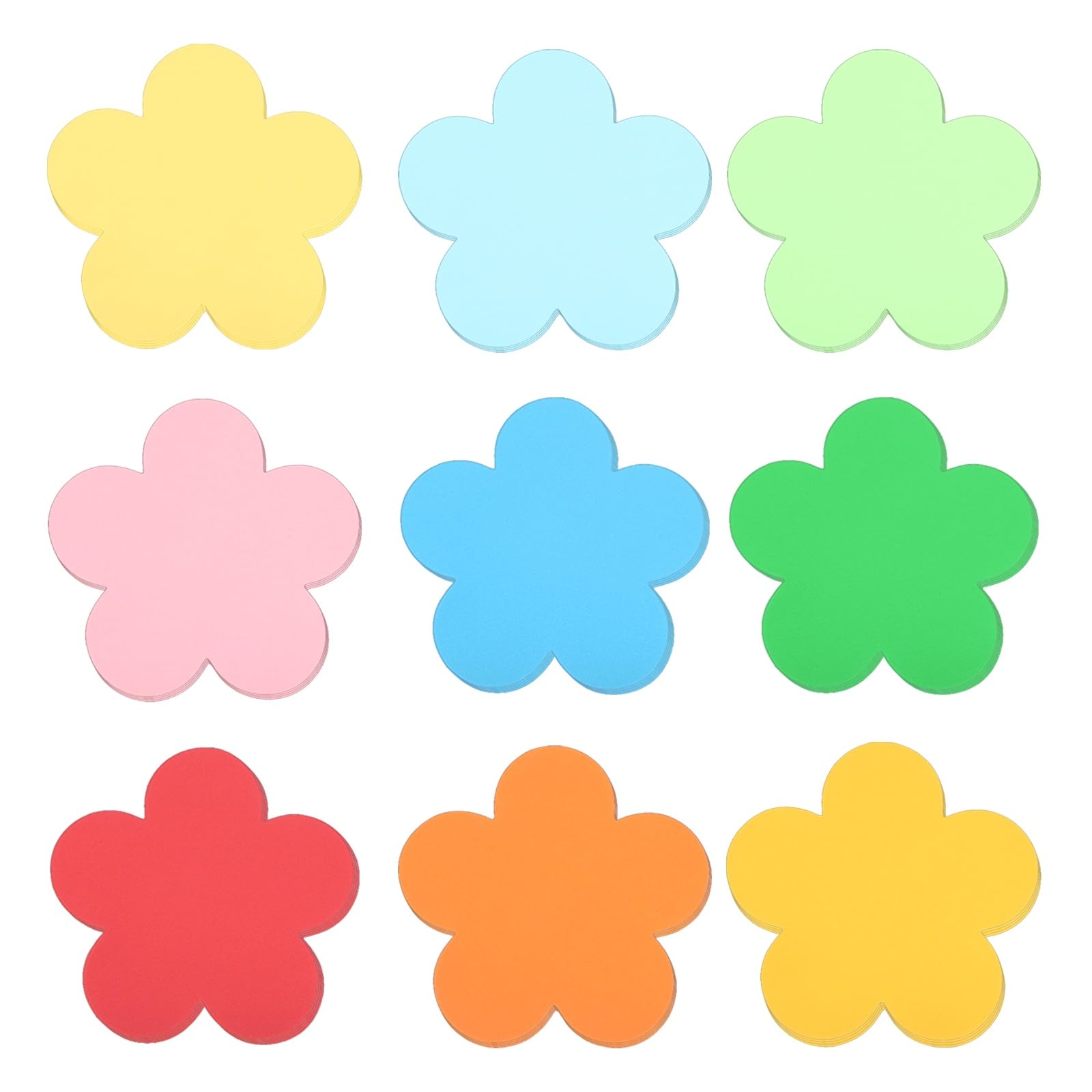 sourcing map 36 Pcs Colorful Flower Cutouts Paper, Spring Bulletin Board Cutouts Decorations Flower Shaped Die Cut Paper Cut-Outs with Glue Point for DIY Craft Classroom