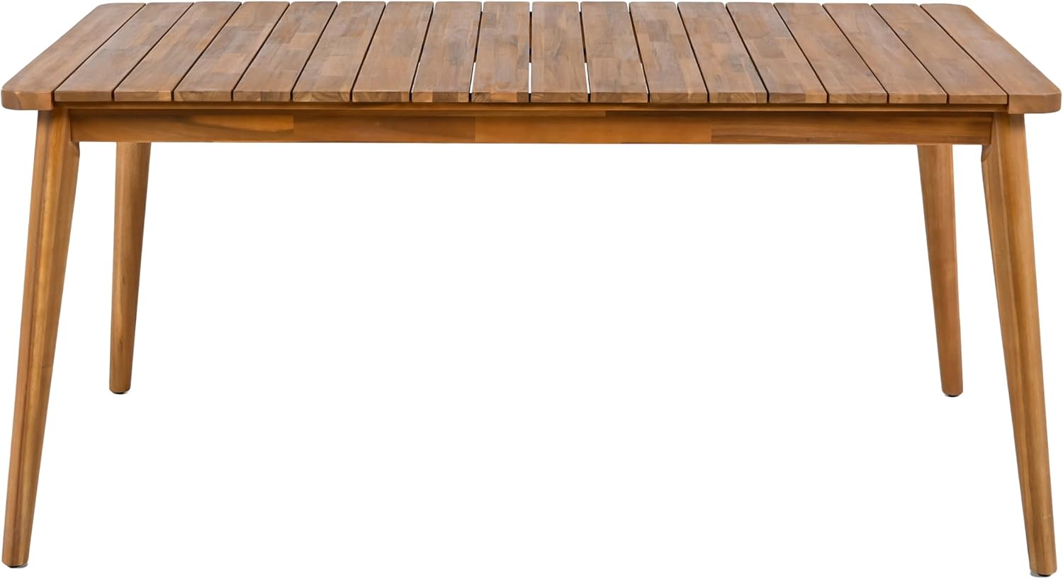 Merax 63" L Acacia Wood Dining Table 6-Person Outdoor Table,Farmhouse Furniture for Patio, Garden, Backyard, Teak