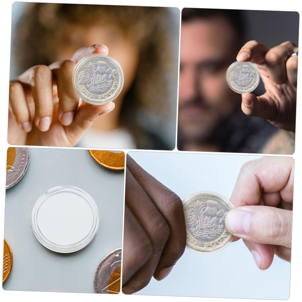 Housoutil 600 Stück Münzkapseln Klar Münzaufbewahrungsbox Acryl Münzschutzgehäuse Münzbehälter für Sammler Münzorganizer Präsentationsbox Transparent Langlebig