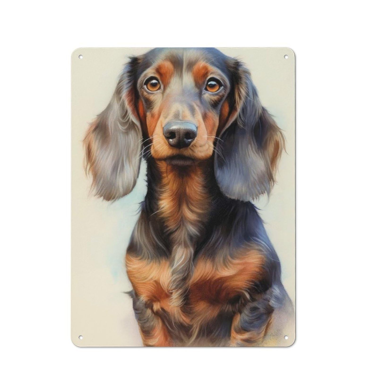 Junmoney Dachshund Animal Tin Wall Plaque 40X30cm With For Garage Or Workshop, For Kitchen, Dining Room And Home Bar Wall Decor
