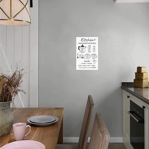 Miniatura 5 de Cartel de metal para cocina, divertido cuadro de conversión de cocina, póster de regalo para amantes de la cocina, granja, cafetería, comedor, 8 x