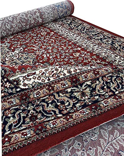 Image of Kashmiri Traditional Woollen Carpet with Advanced 1 Inch Thickness & Classical Look 240x335cm (8x11 Feet) Color Maroon