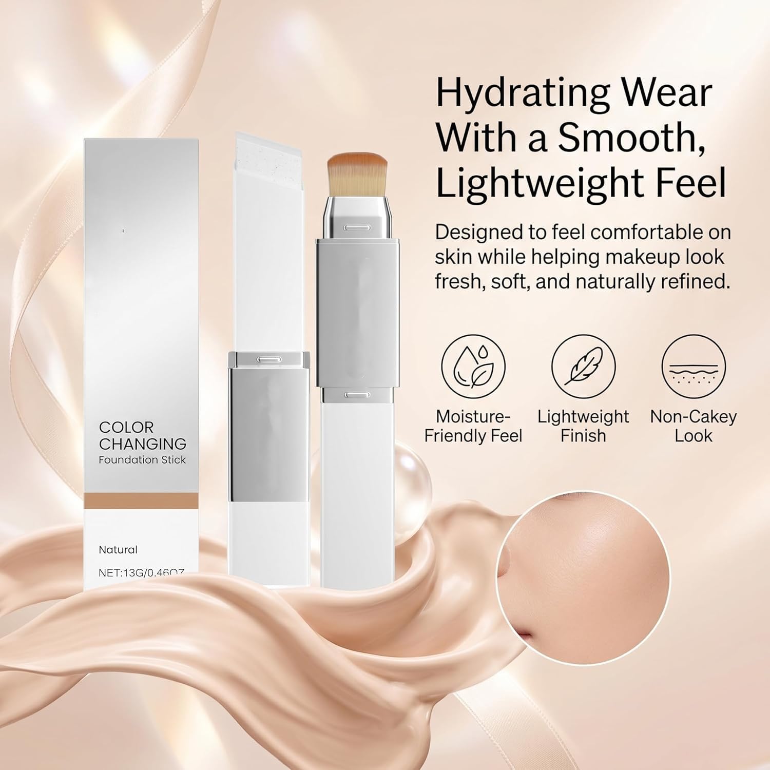 Love Color-Changing Foundation Stick with Brush, Concealer and Primer