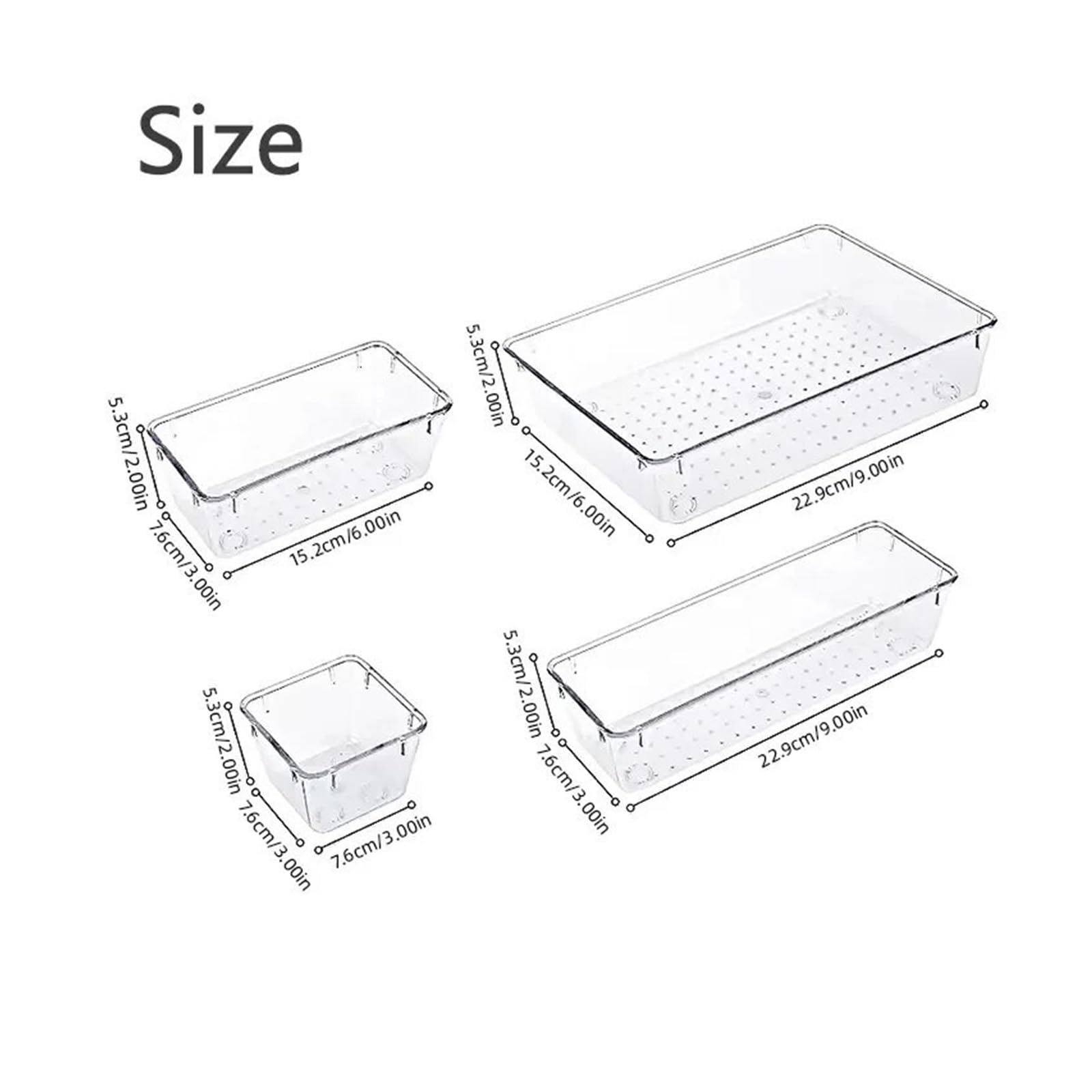 Set di organizzatori for cassetti da 7/14 pezzi, divisori for scrivania in plastica trasparente, contenitori for camera letto, cassettiera, scatola for ufficio(7PCs G1008A)