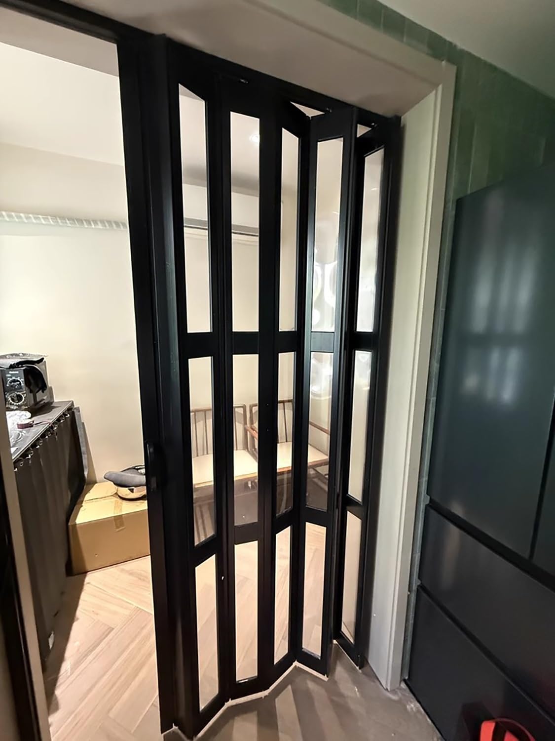 Amazon.com: Accordion Door Black Folding Door PVC Plastic Internal