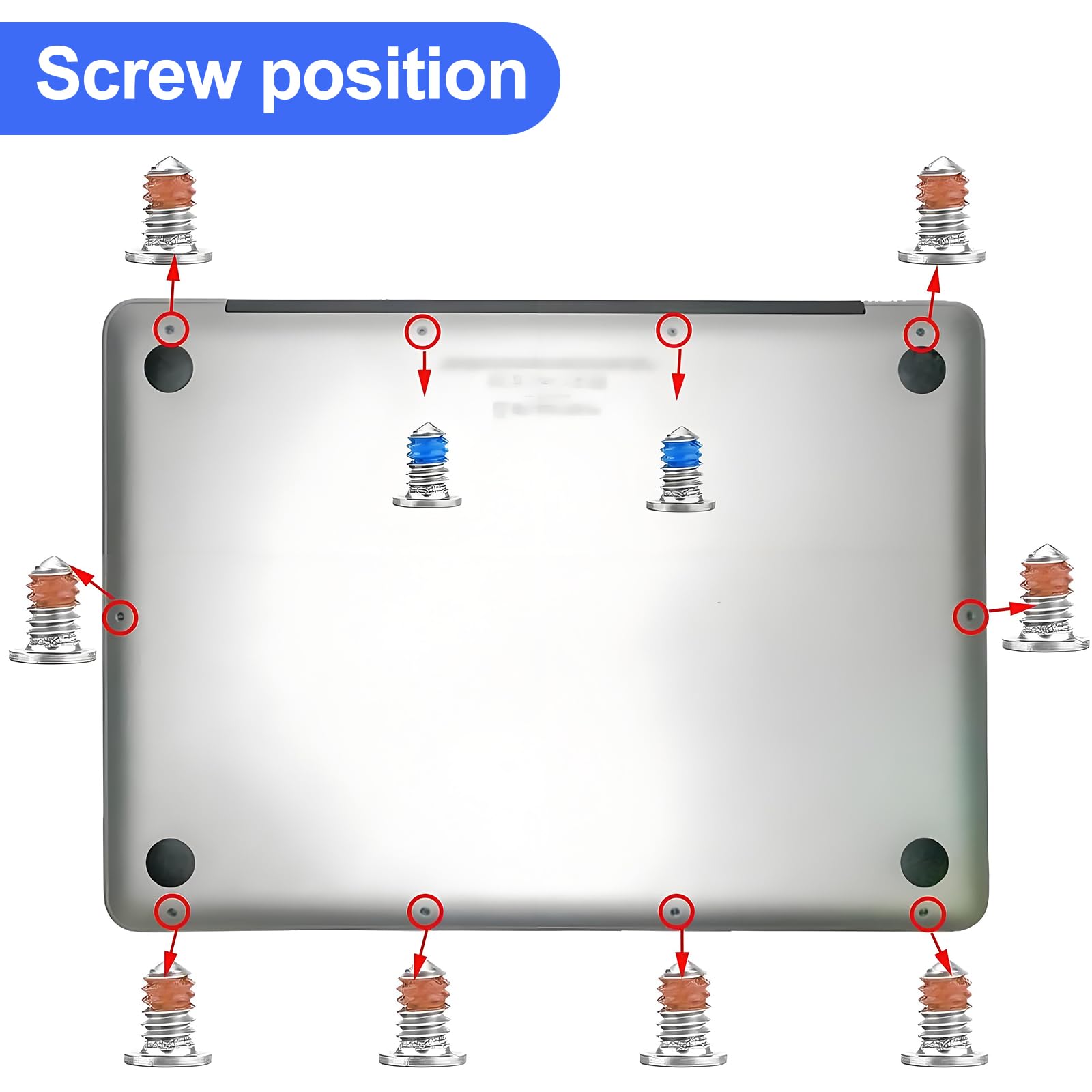 Piedini di ricambio in plastica con base in gomma per MacBook Pro 13" 15" A1425 A1502 A1398
