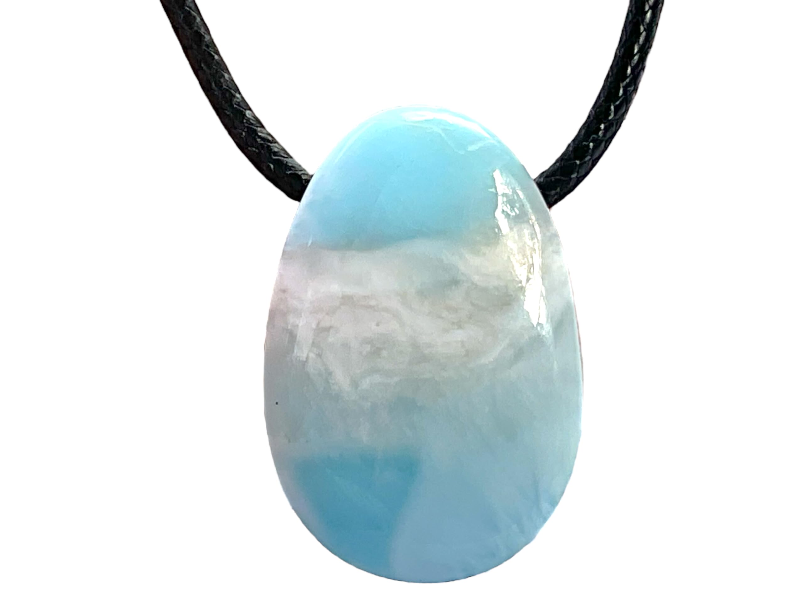 Larimar Anhänger In Tropfenform - Seltenes Juwel Mit 925er Silber Verschluss