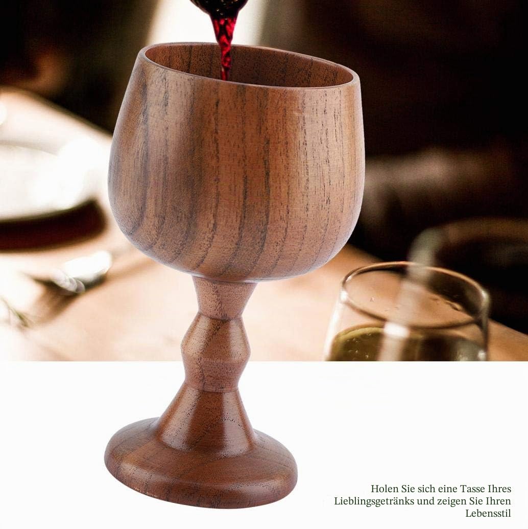 Nikou 150ml Holz Goblet,Holz Weinkelch,Wooden Goblet,für Wein Kaffee Tee Milch Wasser(13x6,5cm,76g)