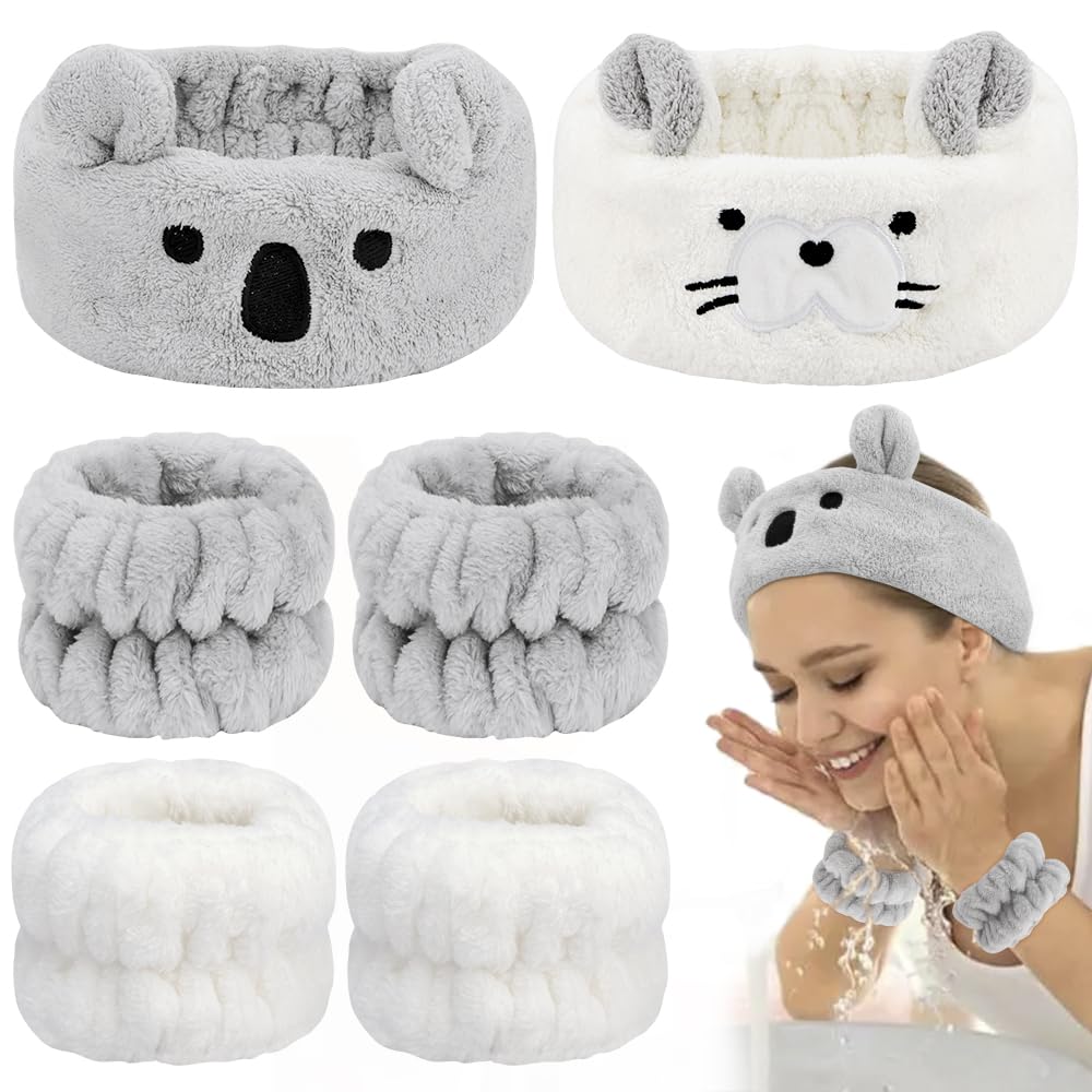 Amazon.com : AHONEY Face Wash Headband and Wristband Set  display picture 3