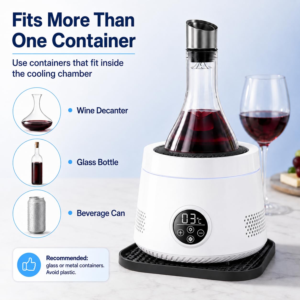 Décanteur électrique avec aérateur et distributeur pour vin rouge White