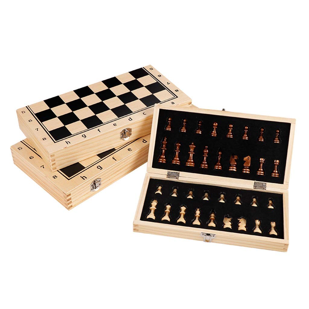 ZAW Schach Magnetischer Schach-Set-Spiel mit Innenraum-Speicher-Massivholz-Folding hochwertiger Schachbrettspiele Panel-Unterhaltung Chess (Größe : 39cm)
