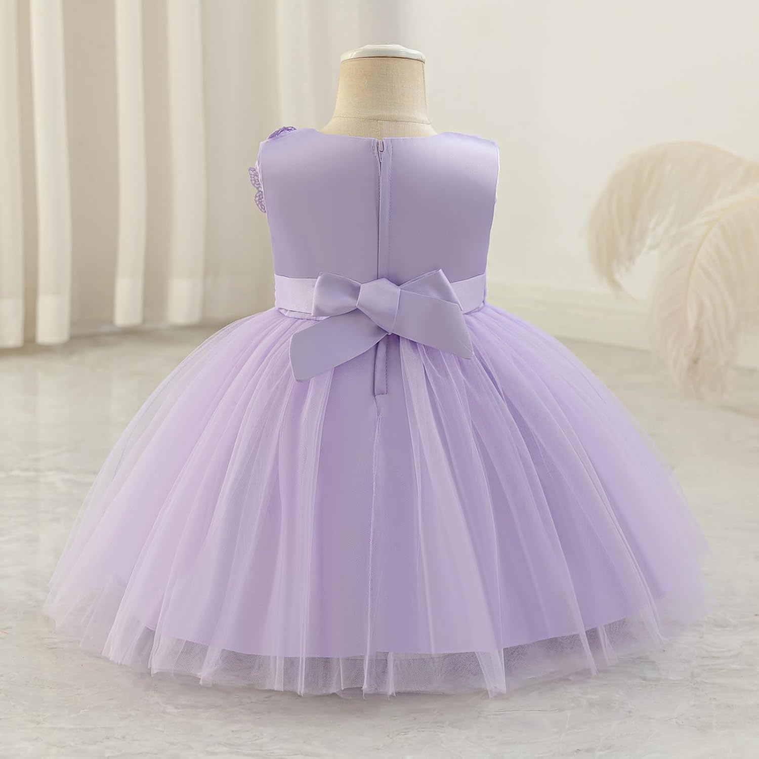FYMNSI Kids Girls Birthday Dress Princess Butterfly Ruffle Tulle Tutu Dresses Toddler Formal Wedding Pageant Party Prom Gown - Image 3
