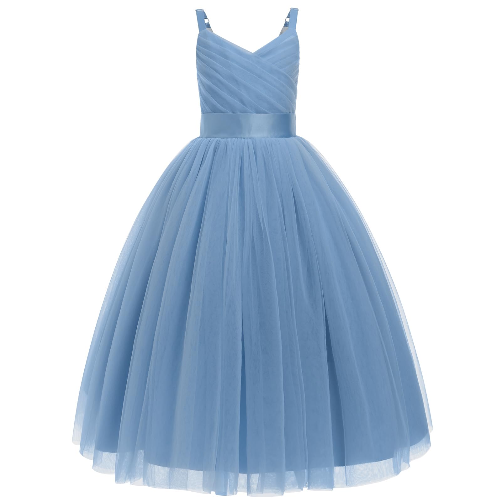 IBTOM CASTLE Blumenmädchen-Tutu-Kleid für Kinder, bestickt, Hochzeit, Festzug, Brautjungfernkleid, Mädchen, Pirncess, Abschlussball, Geburtstag, Party, Tanz, Erstkommunion, Ballkleid