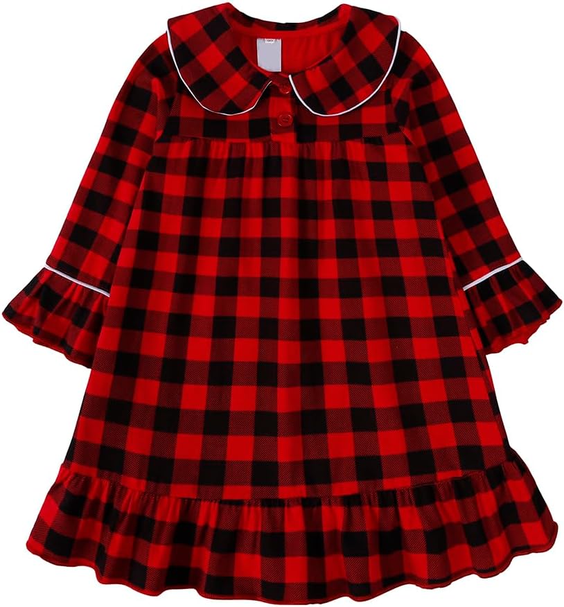 2Pcs Kids Boys Girls Cotton Pajamas Set, Toddler Solid Snug Fit Sleepwear Long Sleeve Tops + Elastic Pants