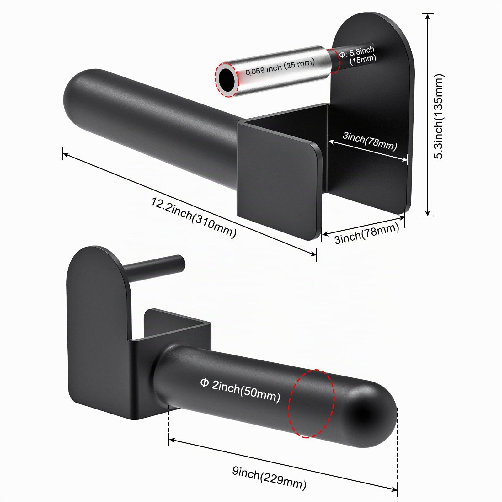 Kipika Soporte para discos de peso olímpicos de 2 pulgadas, estante de almacenamiento resistente para rack de potencia 3 x 3