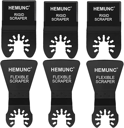 6 cuchillas de raspador para herramientas oscilantes, hoja de raspador rígida flexible, para eliminación de calafatas, pisos de vinilo, pintura,