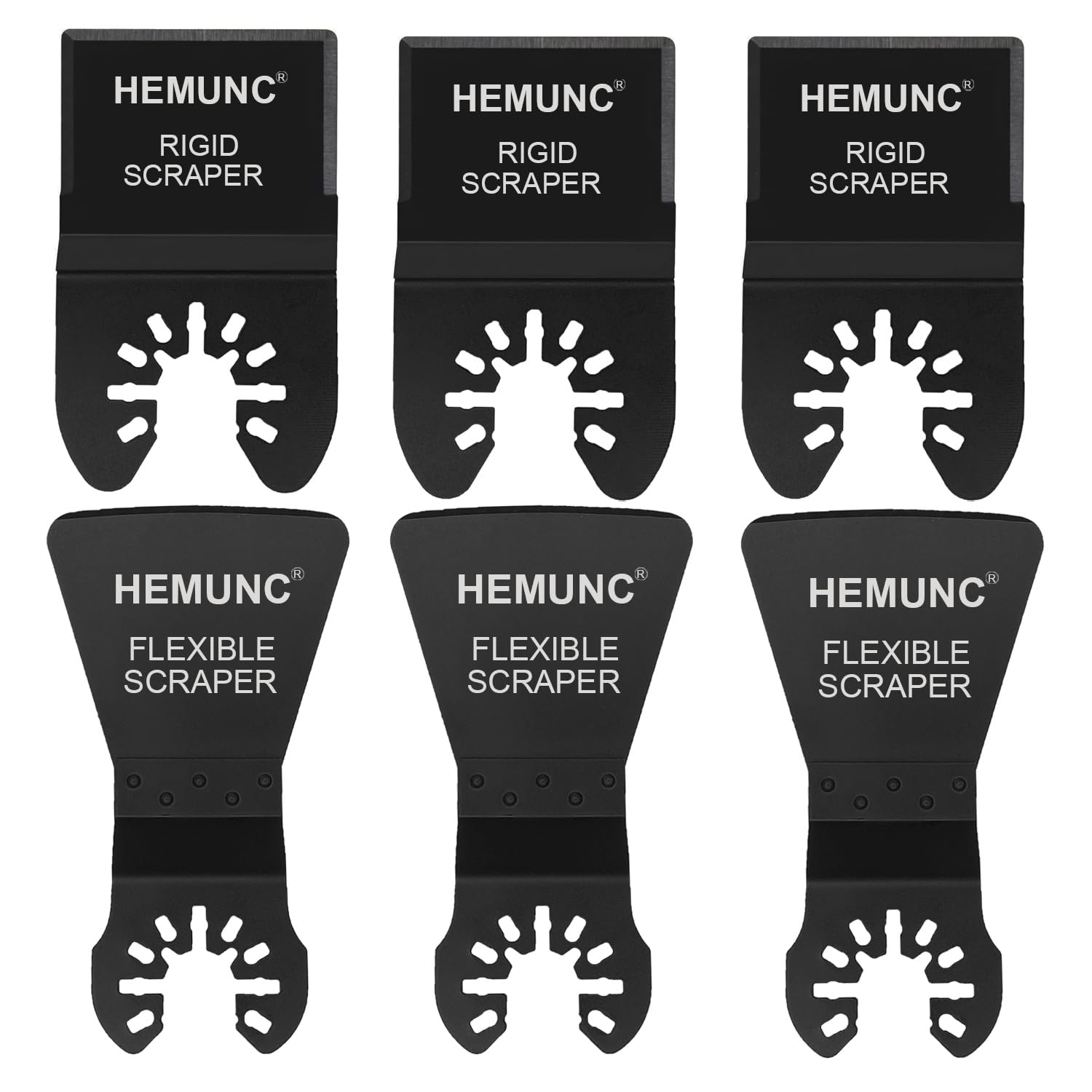 HEMUNC 6 Oscillating Tool Scraper Blades Flexible Rigid Scraper Blade, for Removal of Caulk