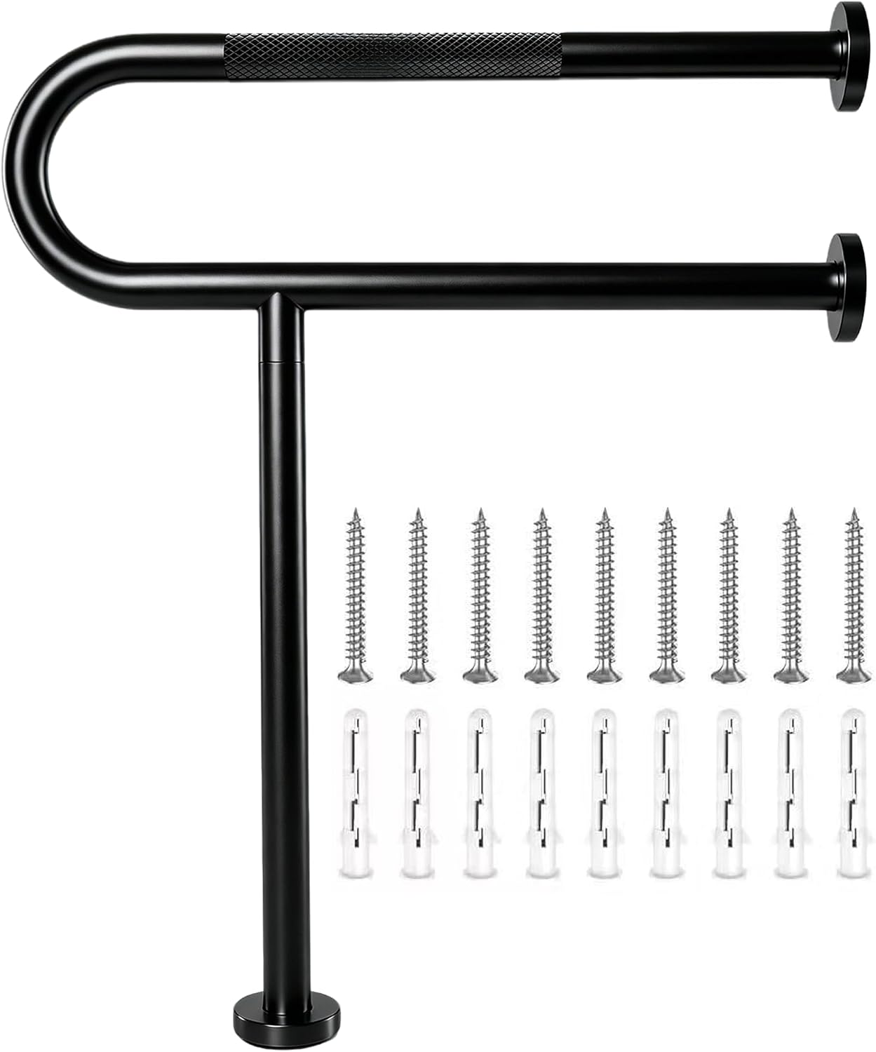 ROYSRHXB 24x28 Inch Black Toilet Grab Bar