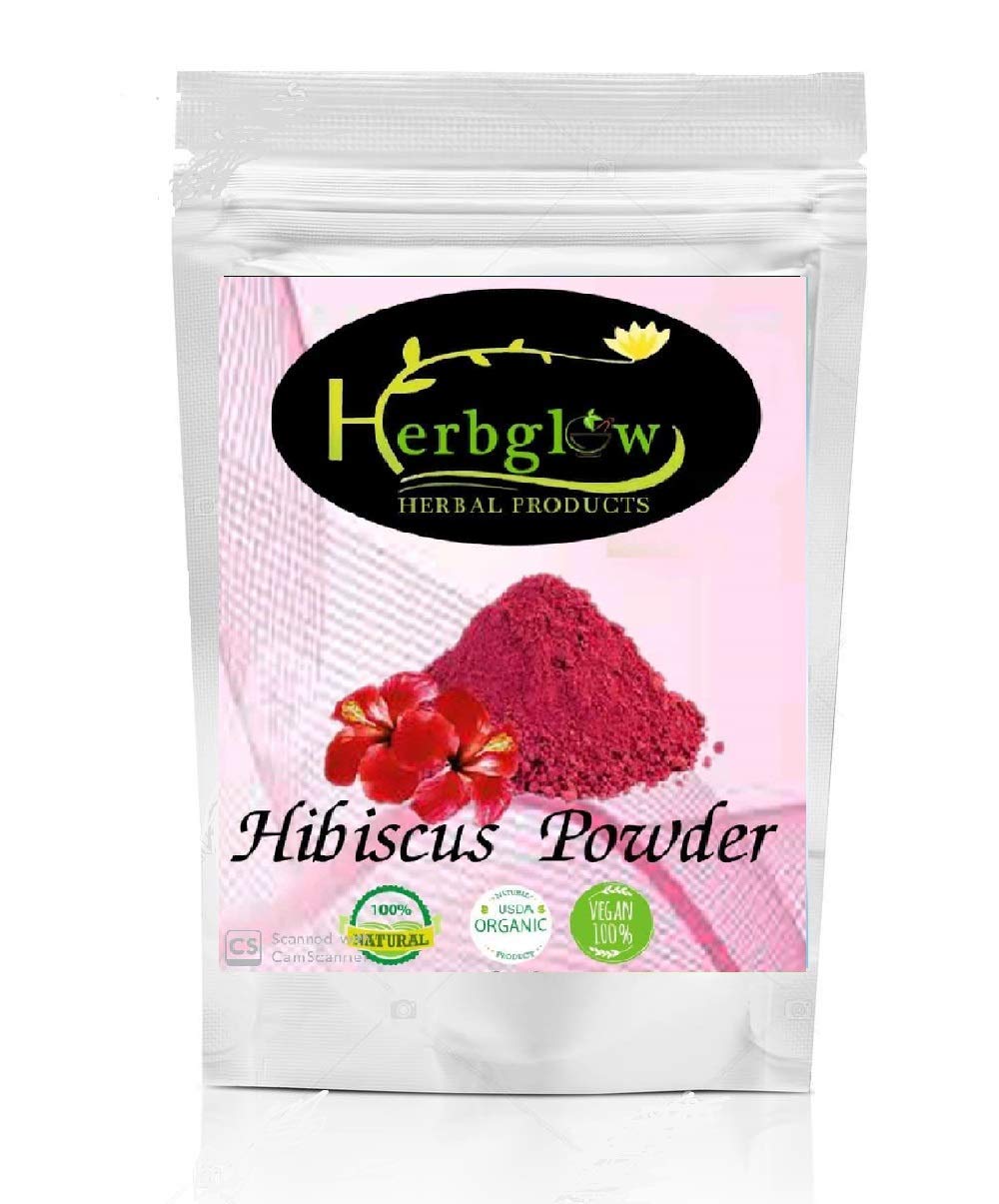 Herbglow Hibiscus Powder for hair, natural and healthy for hair and skin 300 gram