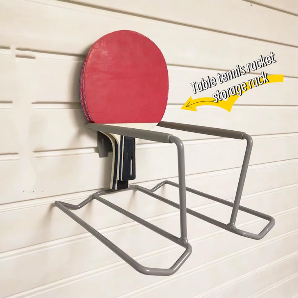 Estante de almacenamiento de raquetas de tenis, soporte de pared de metal para 4 raquetas y 6 pelotas, apto para raquetas de tenis, bádminton y paletas