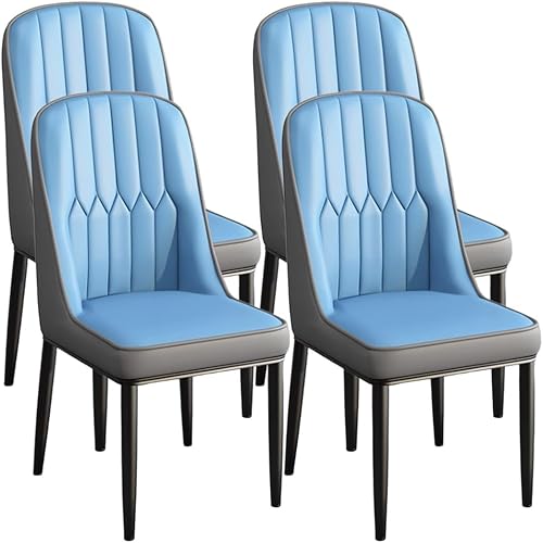 Miniatura 22 de YVYKFZD Dining Chairs Set of 2/4, Kitchen Chairs with Back and Metal Legs, PU Leather Dining Room Chair, Armless Comfy Side Chair, for Living Room,