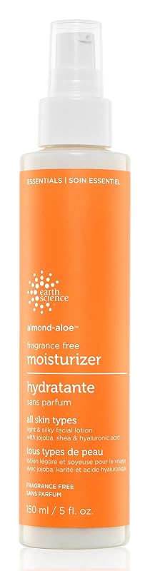 Loção facial hidratante sem fragrância EARTH SCIENCE Almond Aloe, 150 mL