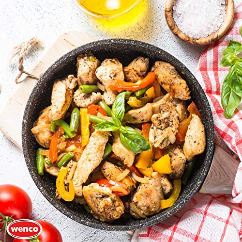 Foto von wenco Wok-Pfanne, Ø 28 cm, Induktionsgeeignet, Aluminium mit Antihaftbeschichtung, Premium, Schwarz/Braun, 539272