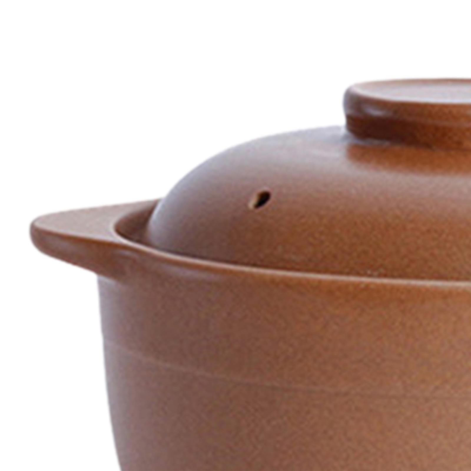 Sharplace Tontopf Reistopf Ton Kochtopf Handgefertigter kantonesischer Tontopf Reis Unglasierte Tontöpfe zum Kochen Kochgeschirr Irdener Kochtopf, 1.6 l