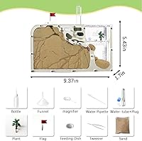 Vista 3 de Castillo de Granja de Hormigas, Granjas de Hormigas con Arena Amarilla y Kit de Herramientas, Kit de Observación de Colonia de Hormigas, Kit