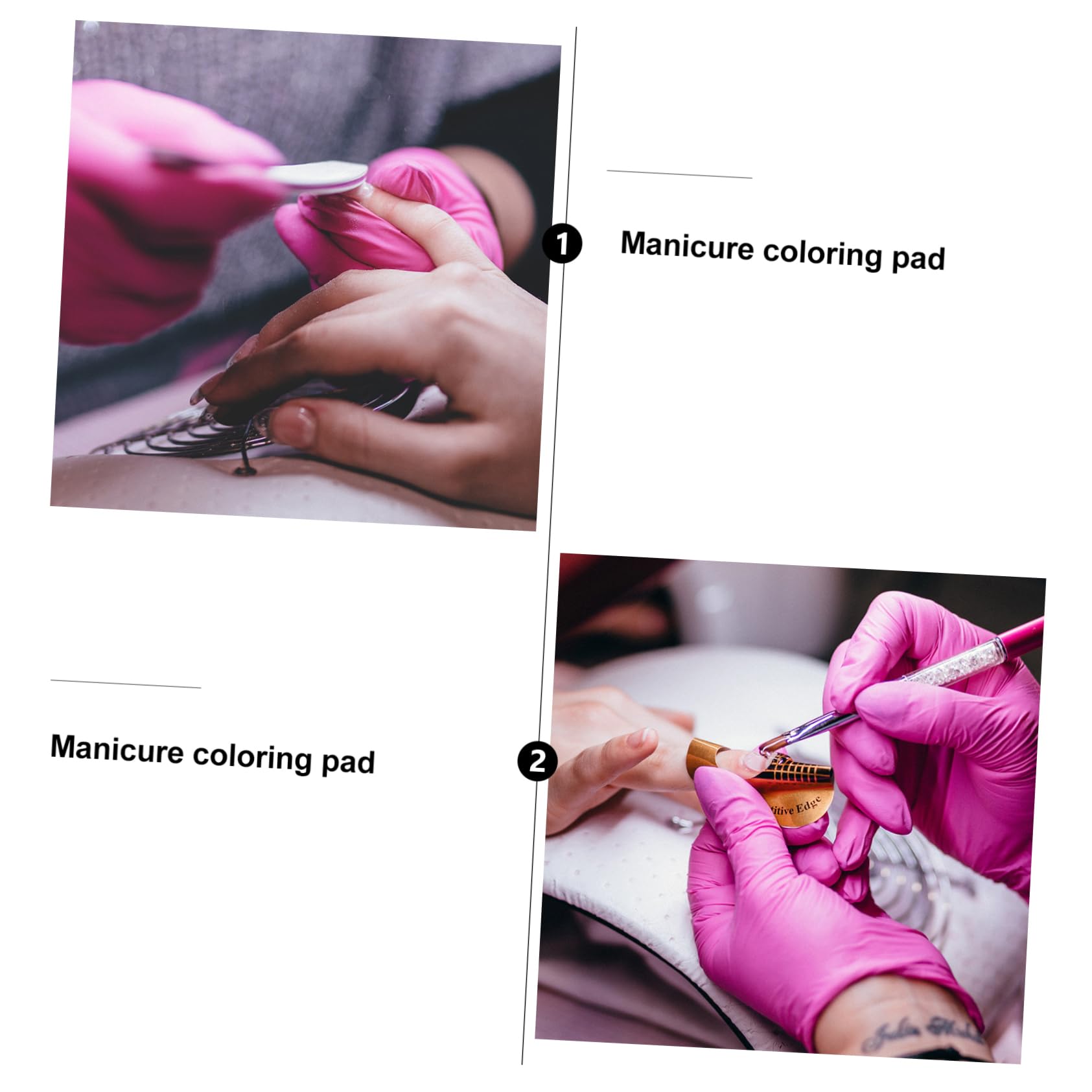 Tappetino per Nail Art 3 Pezzi Lavabile e Pieghevole Bianco in Silicone Griglie Organizzate per Ogni Dito per Esercitazione Nail Art e Stamping