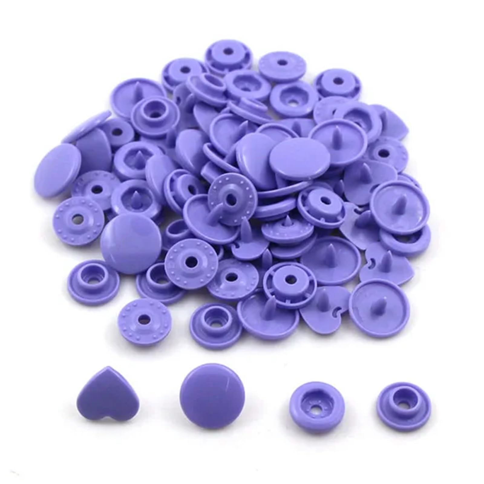 T5 Plastic Snap Buttons 200 Sets KAM Star Heart Decorative for Clothes Press Studs Fasteners Garment(B28)