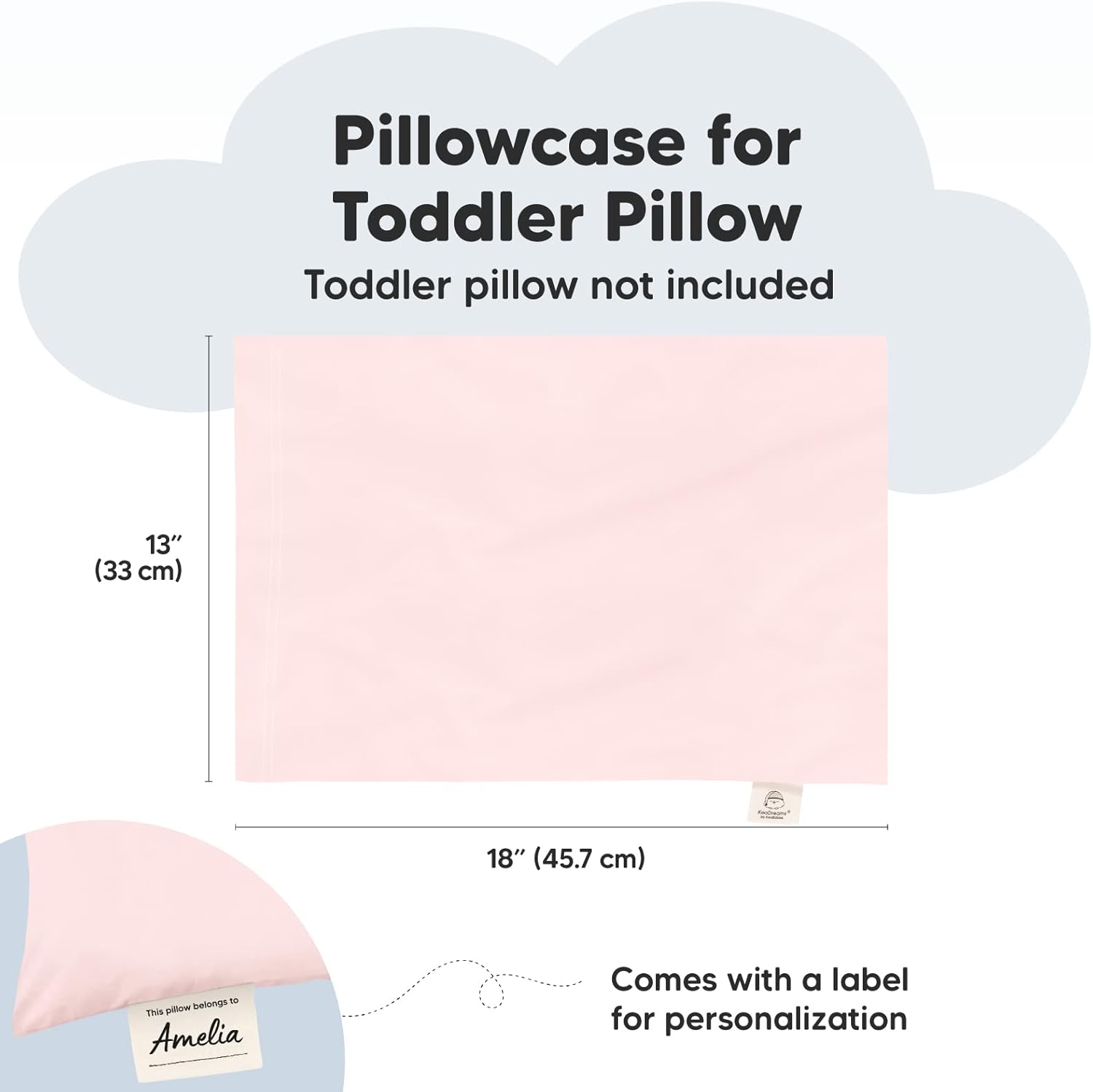 KeaBabies Toddler Pillow with Pillowcase and Toddler Pillowcase for 13X18 Pillow - 13X18 Soft Cotton Baby Pillows for Sleeping - Toddler Pillow Case for Boy, Kids - Machine Washable
