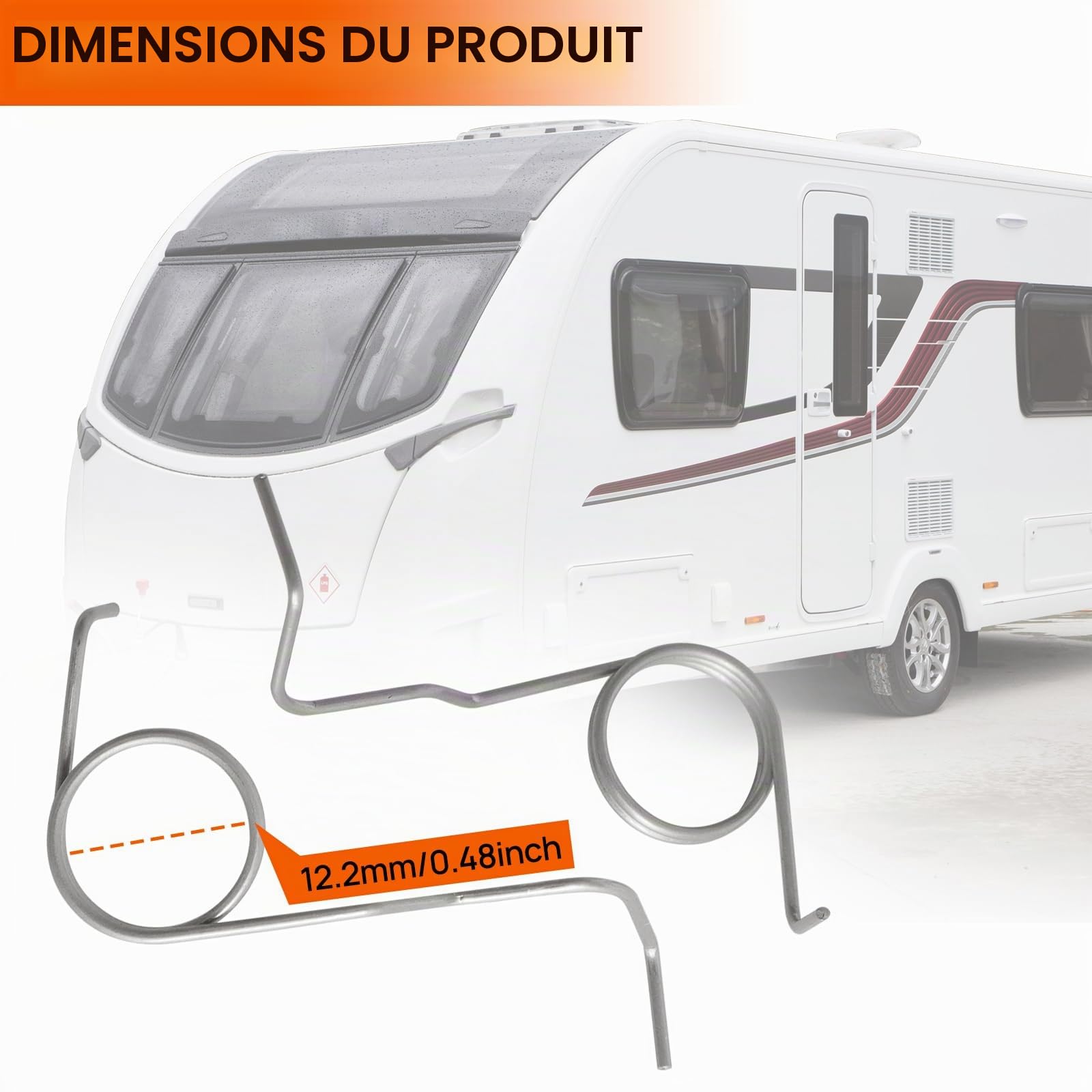 Lot de 2 ressorts de verrouillage de porte compatibles avec Hartal Motorhome Caravan Door Replacement pour porte gauche ou droite, en acier inoxydable