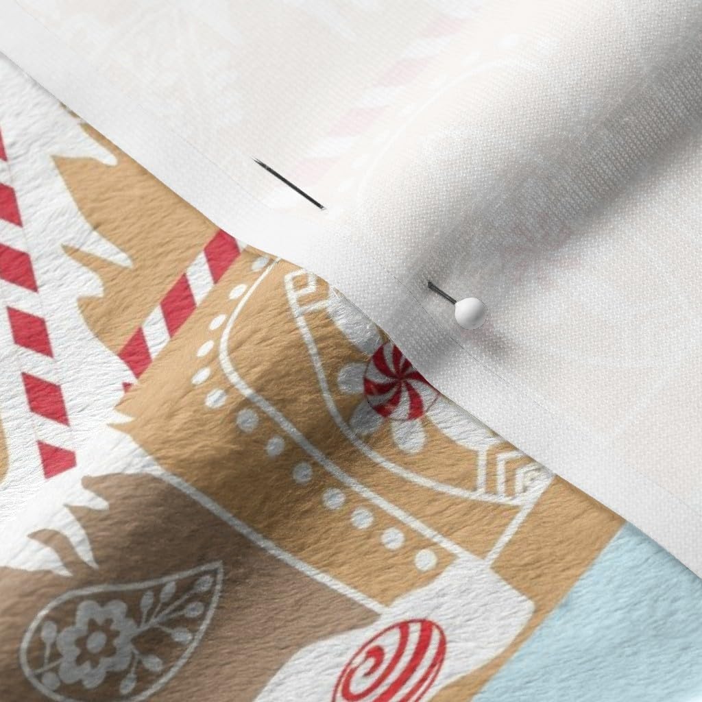 Spoonflower Fabric - Christmas Gingerbread Houses Man Cookies Cupcake Holiday Baking Candy Printed on Minky Fabric by The Yard - Sewing Baby Blankets Quilt Backing Plush