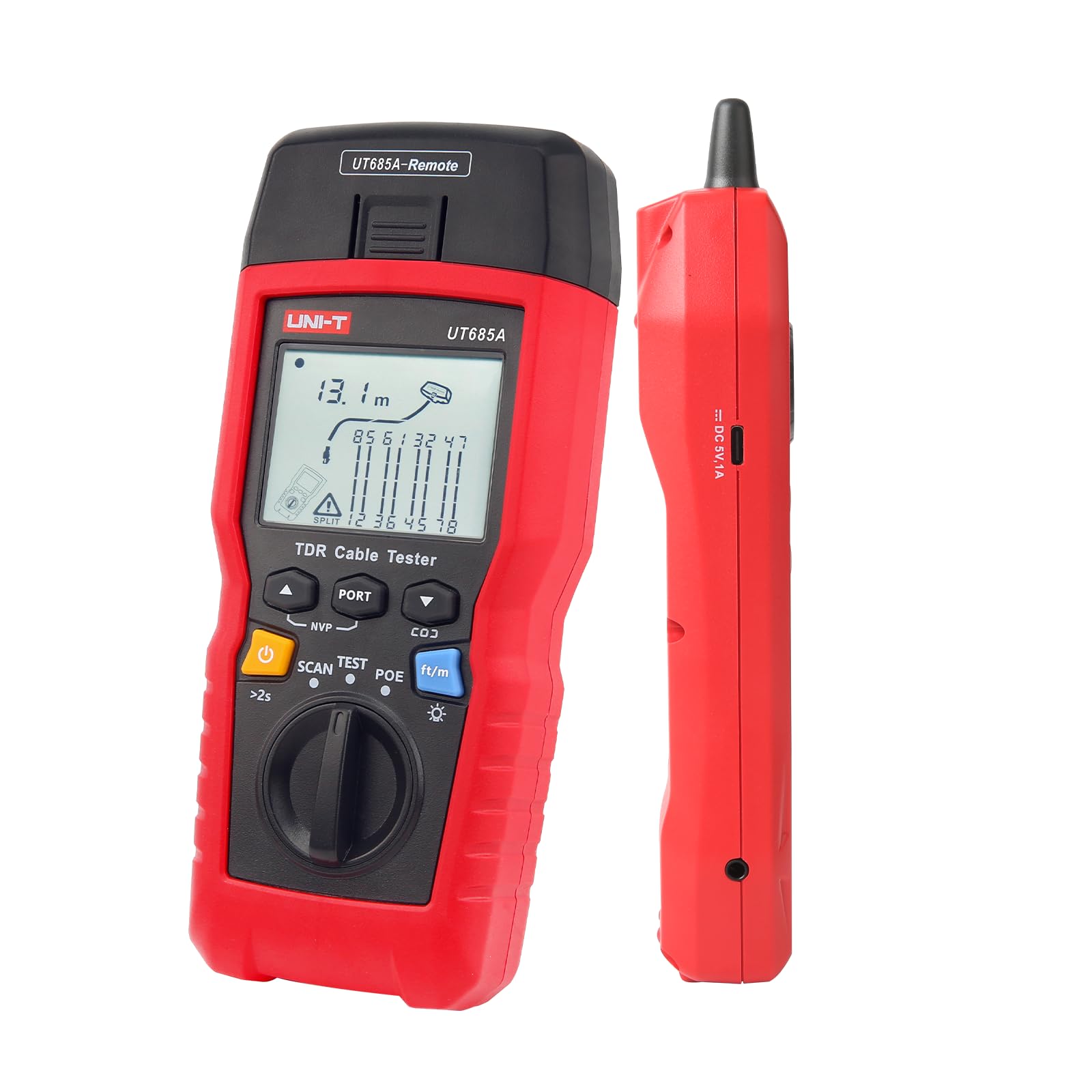 UNI-T UT685A KIT TDR Kabeltester, 300 m Länge, PoE-Erkennung, RJ45/RJ11
