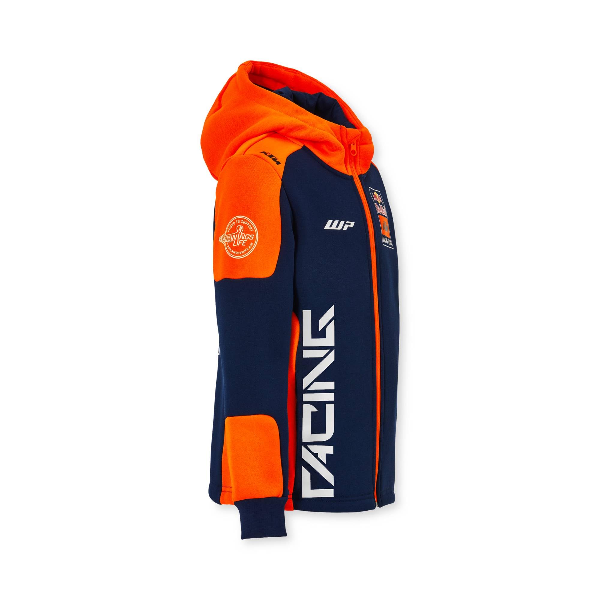 Red Bull Felpa con Cappuccio con Zip Replica Team KTM Bambino 140 Blu Arancione