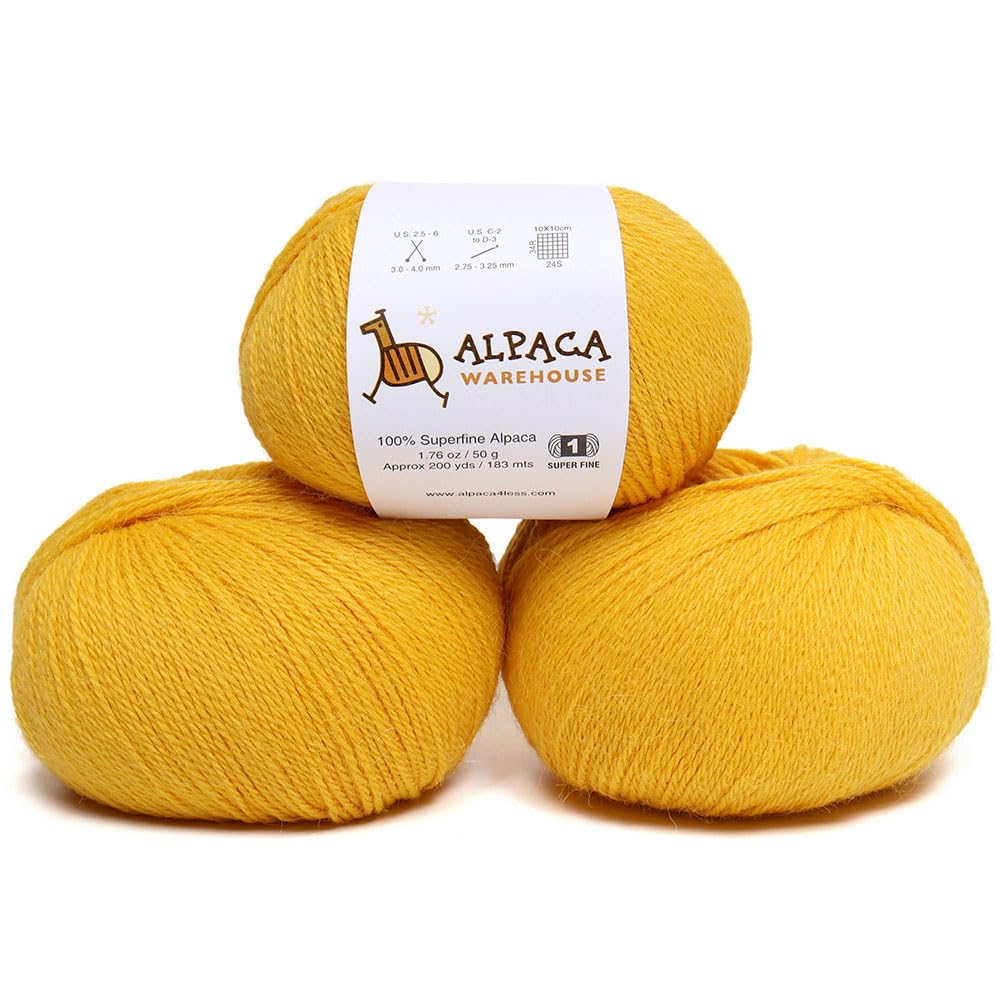 Amazon.com: 100% Alpaca Yarn Wool Set of 3 Skeins Fingering Weight