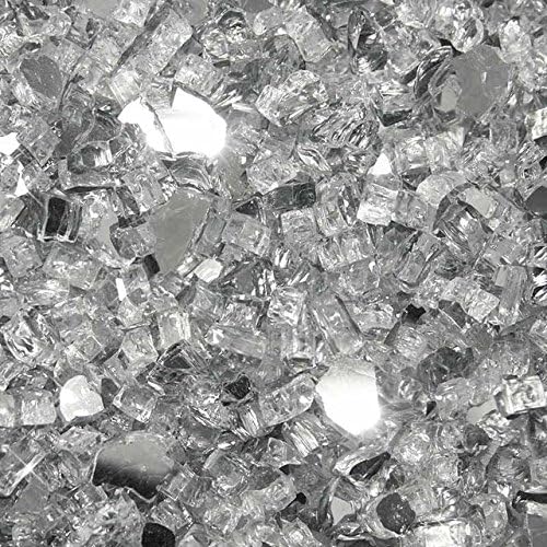 Fireglass for Firepits /Fireplace White 1/4"-1/2" , (10Lbs)