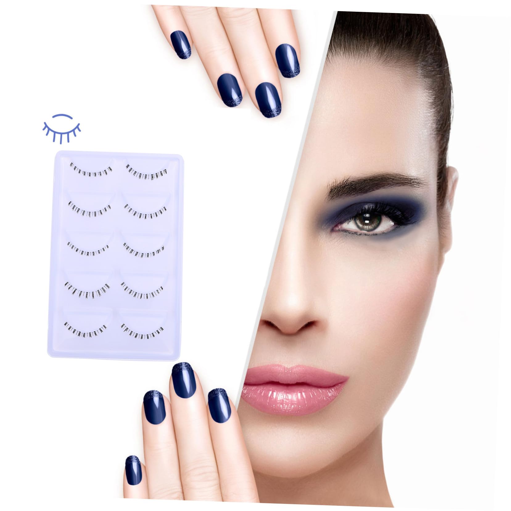 FRCOLOR 50 Paar Untere Wimpern Unterer Wimpernstreifen Russische Naturwimpern Natürliche Wimpern Falsche Wimpern Unteren Wimpernstreifen Transparenter Stiel Lower Ballaststoff