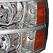AKKON - For 07-13 Chevy Silverado Pickup Truck Chrome Headlight Front Lamp Driver Left Side Driect Replacement